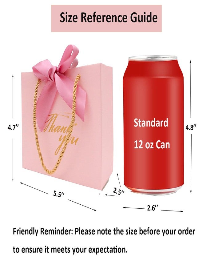 TKSBAG 20 Pack Small Pink Thank You Gift Bags With Handles-5.5''x 2.5''x4.7'' Mini Gift Bags Bulk for Baby Shower, Birthday, Wedding, Back to School, Summer Party - Image 2