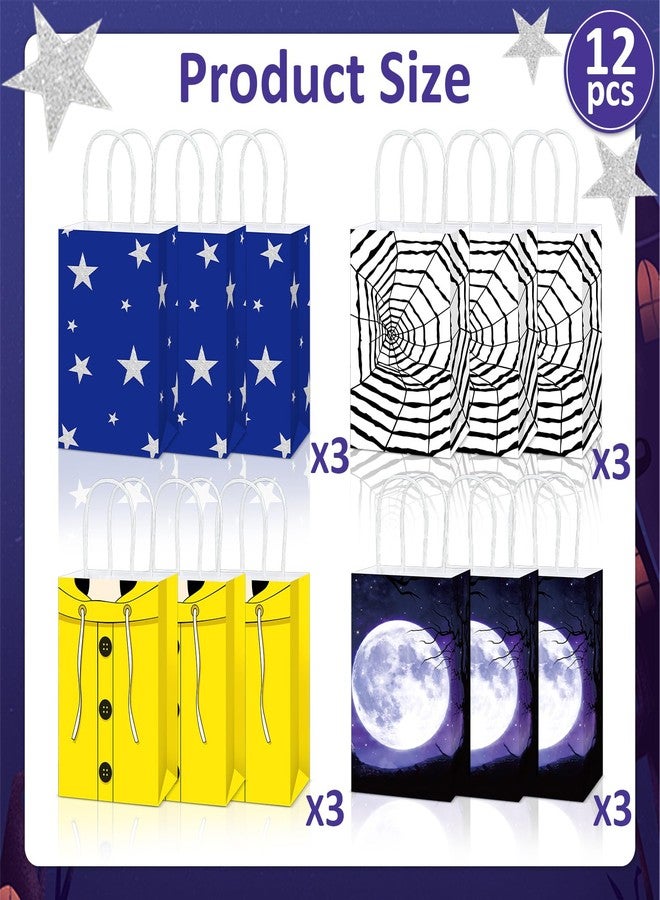 MinFyberd 12 Pcs Button Party Favor Bags Button Eyes Birthday Decorations Horror Cartoon Movie Theme Paper Gift Bags with Handles Cartoon Movie Goodie Treat Candy Bag for Horror Themed Birthday Party Supplies - Image 2