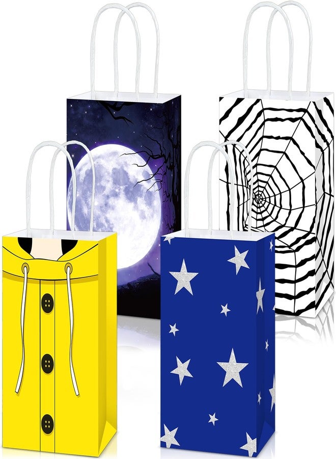 MinFyberd 12 Pcs Button Party Favor Bags Button Eyes Birthday Decorations Horror Cartoon Movie Theme Paper Gift Bags with Handles Cartoon Movie Goodie Treat Candy Bag for Horror Themed Birthday Party Supplies - Image 1