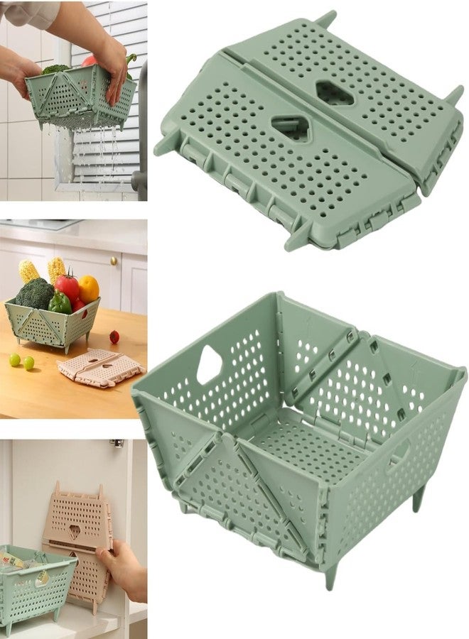 Sevia Foldable Vegetable Storage Basket Holder with Drainage,Versatile Plastic Collapsible Colander Drain Basket with Kitchen Food Strainer Food Strainer Space-Saving BPA Free Dishwasher Safe - Image 5