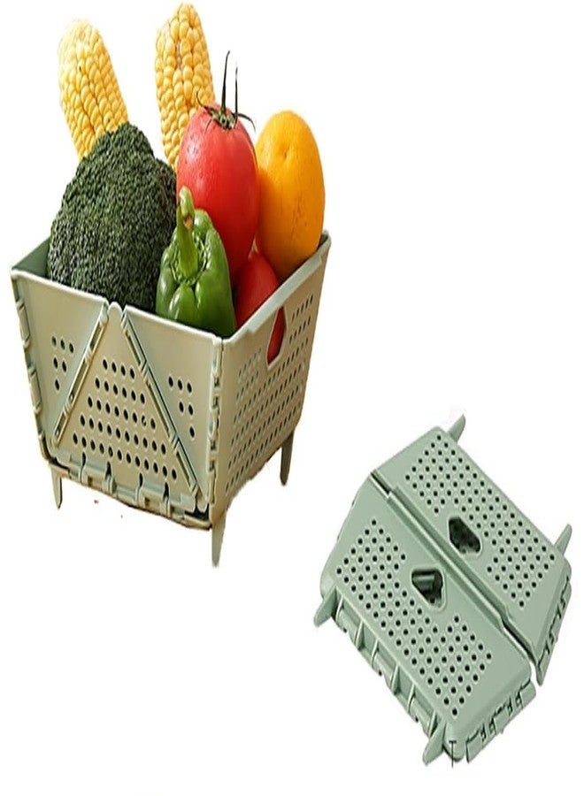 Sevia Foldable Vegetable Storage Basket Holder with Drainage,Versatile Plastic Collapsible Colander Drain Basket with Kitchen Food Strainer Food Strainer Space-Saving BPA Free Dishwasher Safe - Image 1
