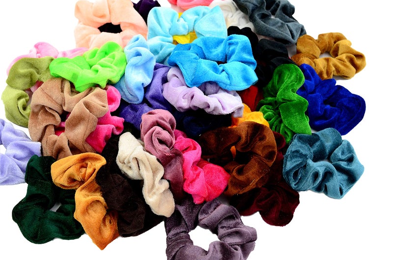 Chloven 45 Pcs Hair Scrunchies Velvet Elastics Hair Bands Scrunchy Hair Ties Ropes Scrunchie for Women Girls Hair Accessories - Great Gift for Holiday Seasons - Image 2