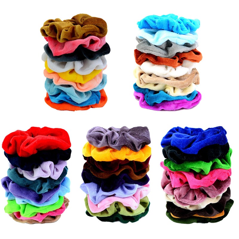 Chloven 45 Pcs Hair Scrunchies Velvet Elastics Hair Bands Scrunchy Hair Ties Ropes Scrunchie for Women Girls Hair Accessories - Great Gift for Holiday Seasons - Image 1