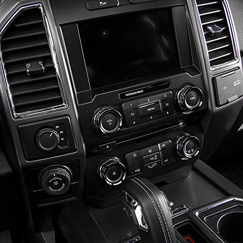 Keptrim for F150 Air Conditioner Switches AC VOL Knob Ring Button Trim for Ford F150 XLT 2015 2016 2017 2018 2019, Black Aluminum 4pcs (Not for 2021 2022) - Image 5