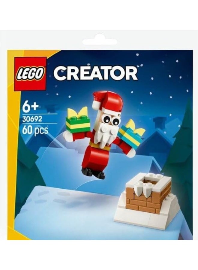 Lego Creator Santa Claus in the Chimney (30692) - 60 Pieces | Festive Mini Construction Set | Christmas Magic & Gift Ideas for Children & Collectors