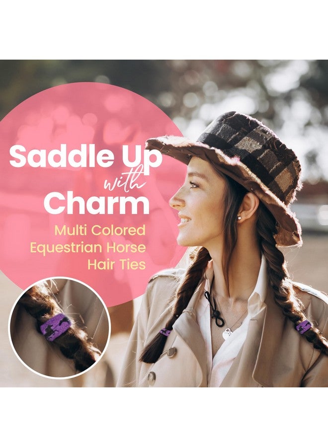 إنفينيتي كوليكشن إكسسوارات شعر الخيل متعددة الألوان، مجموعة أربطة شعر مطاطية لرعاة البقر، ربطات شعر لا تتجعد، هدية لراكبي الخيل - Image 2