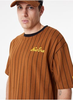 T-shirts New Era Pinstripe Jersey Tee Brown