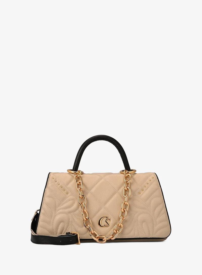 Carmen Steffens Quilted Bag Chain Off-White