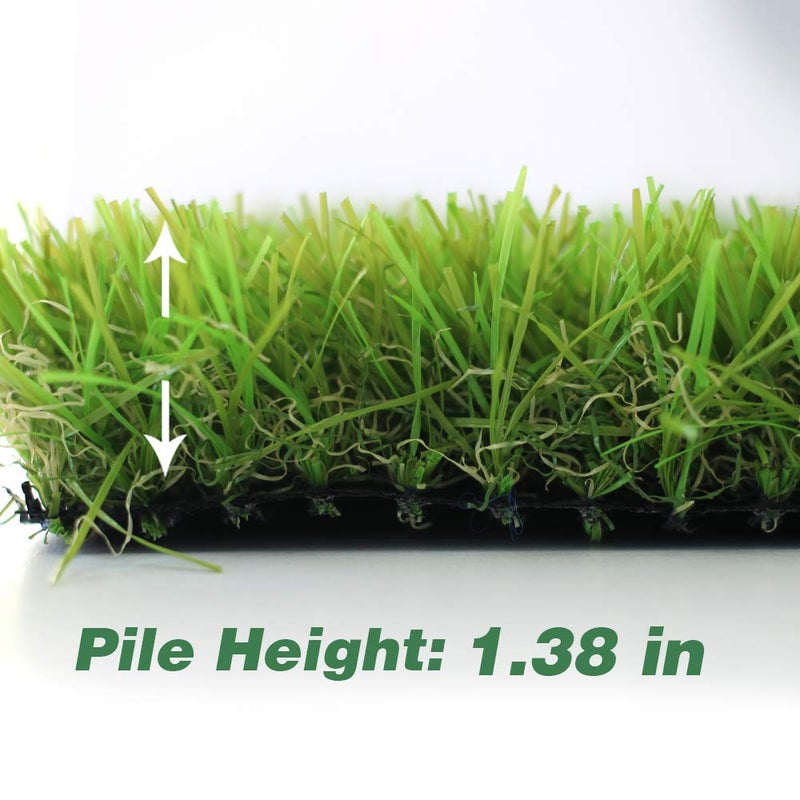 WarmShe WS Artificial Grass Turf 5FTX8FT,1,38inch 4 Tone Realistic Synthetic Thick Fake Faux Grass Rug Astroturf Carpet Landscape for Dogs Indoor Outdoor Garden Lawn Mat, with Drainage Holes - Image 2