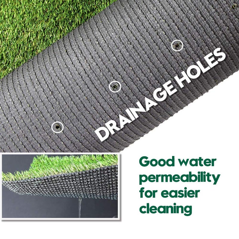 WarmShe WS Artificial Grass Turf 5FTX8FT,1,38inch 4 Tone Realistic Synthetic Thick Fake Faux Grass Rug Astroturf Carpet Landscape for Dogs Indoor Outdoor Garden Lawn Mat, with Drainage Holes - Image 4
