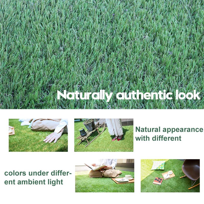 WarmShe WS Artificial Grass Turf 5FTX8FT,1,38inch 4 Tone Realistic Synthetic Thick Fake Faux Grass Rug Astroturf Carpet Landscape for Dogs Indoor Outdoor Garden Lawn Mat, with Drainage Holes - Image 5
