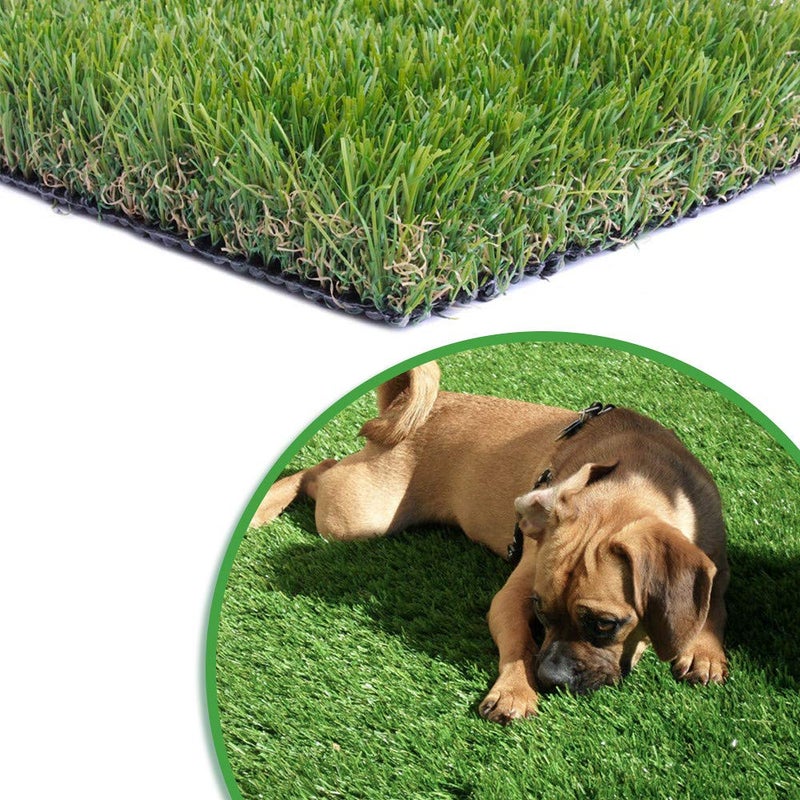 WarmShe WS Artificial Grass Turf 5FTX8FT,1,38inch 4 Tone Realistic Synthetic Thick Fake Faux Grass Rug Astroturf Carpet Landscape for Dogs Indoor Outdoor Garden Lawn Mat, with Drainage Holes - Image 1