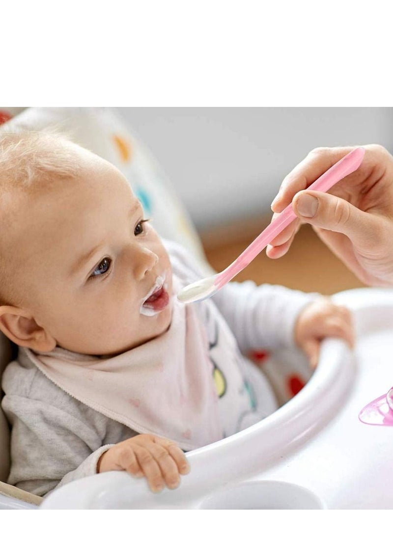 SYOSI Baby Spoons Silicone Infant Safety Feeding Weaning Soft BPA Free for Kids 8 Pack - Image 2