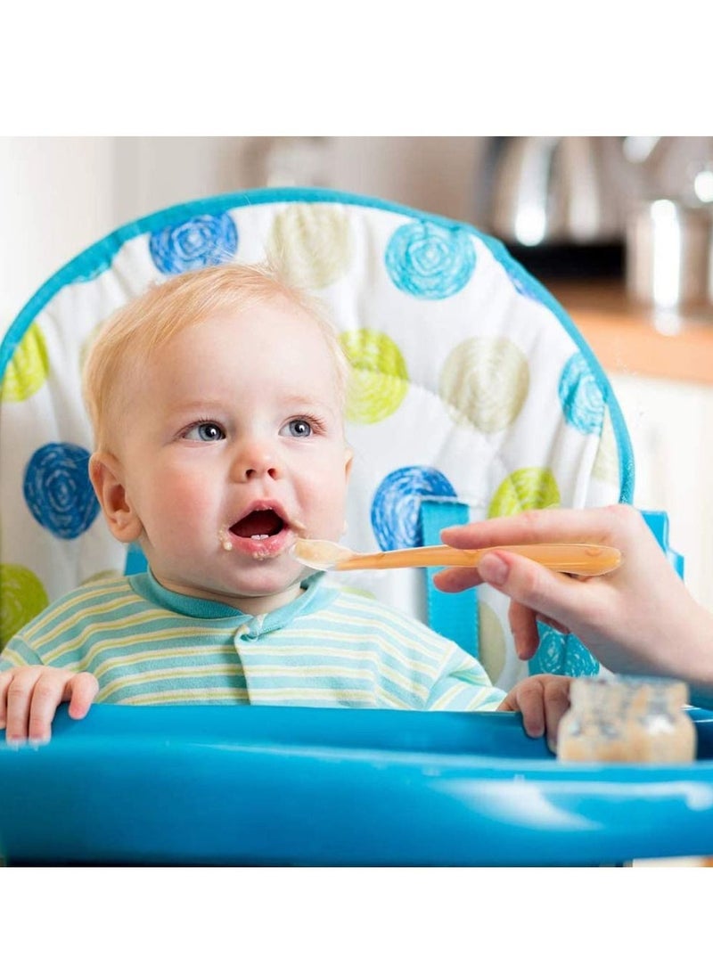 SYOSI Baby Spoons Silicone Infant Safety Feeding Weaning Soft BPA Free for Kids 8 Pack - Image 3