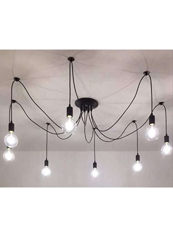 SUN SHINE Vintage Black Chandeliers Industrial Multiple Adjustable DIY Ceiling Spider Pendant Lighting  - Image 5