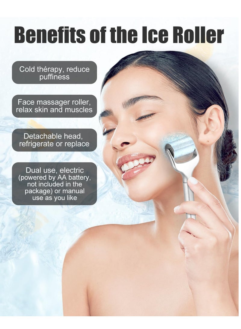 Electric Ice Roller for Face and Eye, Facial Massage Tool for Puffiness Relief, Ice Roller for Fine Lines and Wrinkles, Beauty Device for Refreshing Skin - Image 2