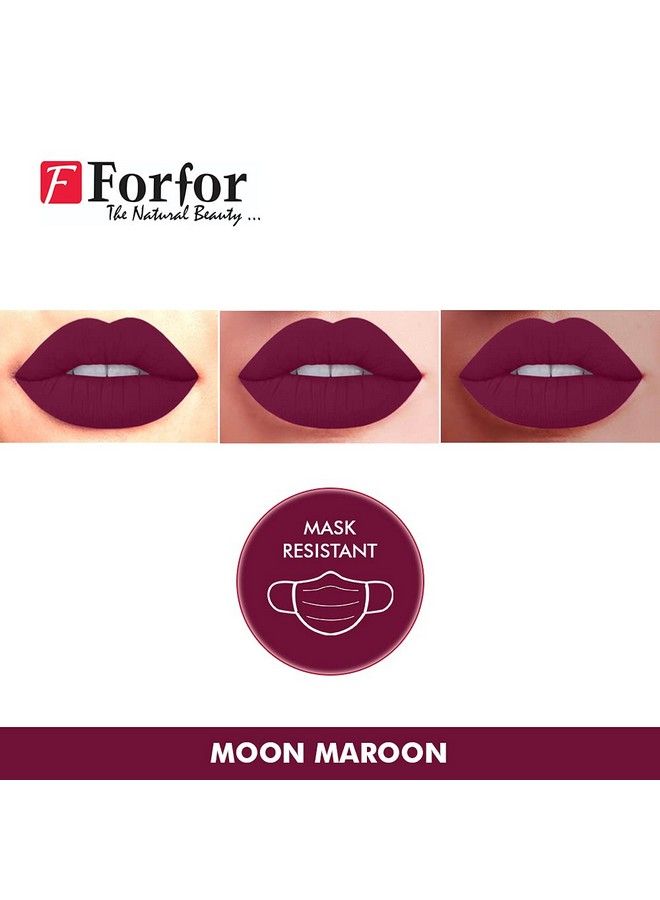 FORFOR® لون شفاه سائل مات طويل الأمد | مقاوم للماء | لون مات - ماريون القمر (حتى 12 ساعة ثبات) - Image 5
