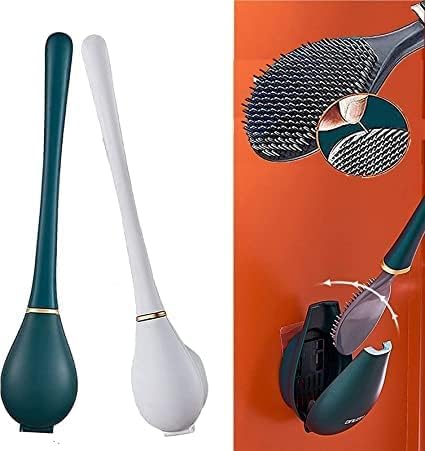 BAJUD-Silicone Water Drop New Toilet Brush Wall Mounting Holder Stand, Western, Indian Toilet Cleaning Brush for Toilet Bathroom(Multicolor) (Set of 2) - Image 2