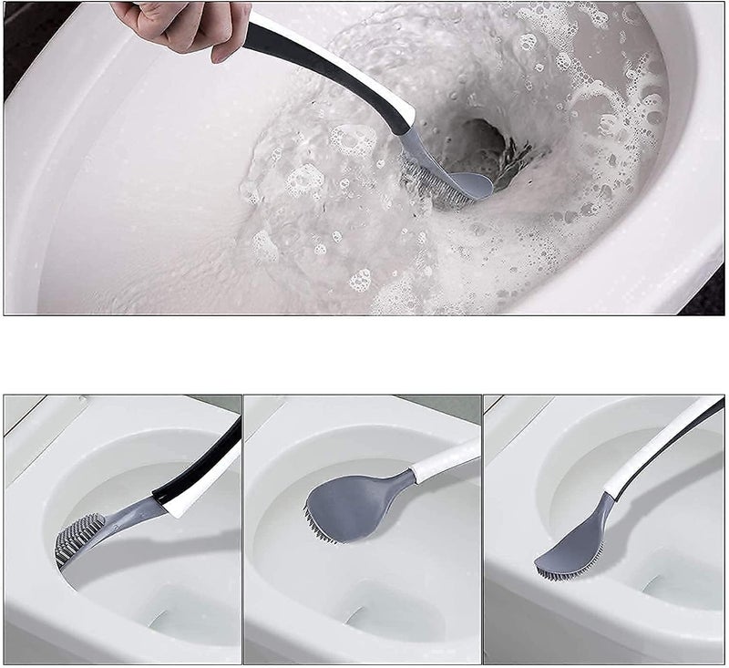 BAJUD-Silicone Water Drop New Toilet Brush Wall Mounting Holder Stand, Western, Indian Toilet Cleaning Brush for Toilet Bathroom(Multicolor) (Set of 2) - Image 4