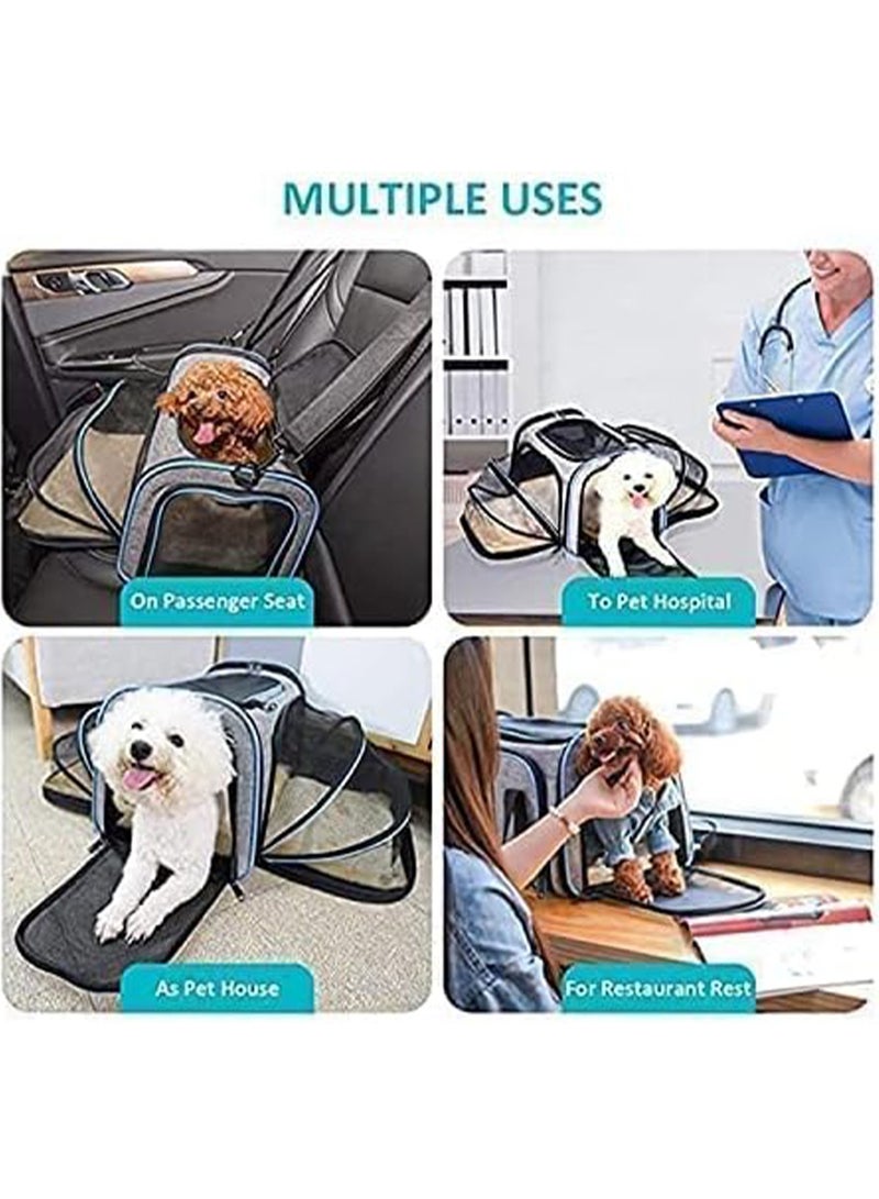 MONOGUE Pet Carrier bag Large Soft Sided Pet Travel TSA Carrier 2 Sides Expandable Cat Collapsible Carrier with Removable Fleece Pad - Image 5