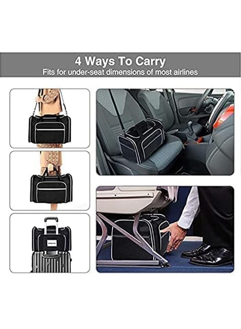 MONOGUE Pet Carrier bag Large Soft Sided Pet Travel TSA Carrier 2 Sides Expandable Cat Collapsible Carrier with Removable Fleece Pad - Image 4
