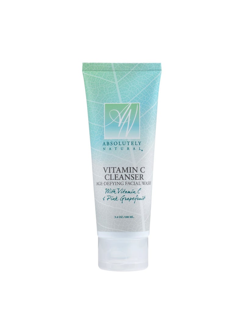 Absolutely Natural Absolutely Natural Vitamin C Cleanser - Anti Aging Face Wash for Clear Skin. Made with Aloe Vera, Coconut, & Grapefruit - Exfoliating Facial Cleanser 