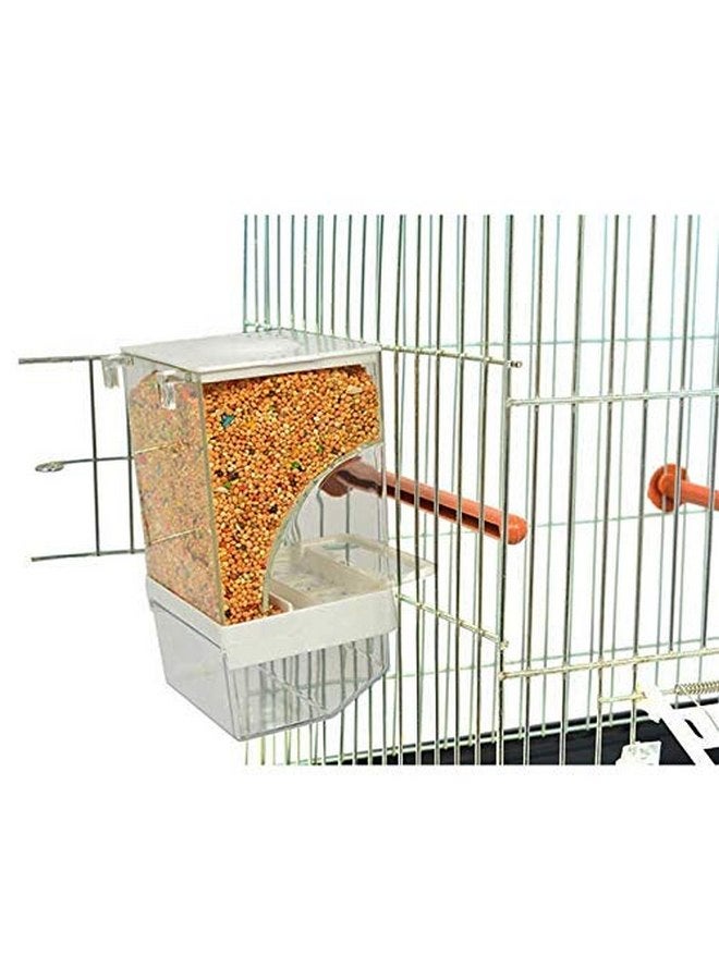 Bird Automatic Feeder No Mess Feeding Station Acrylic Transparent Suitable for Parakeet, Canary Cage, Aviary - Image 1