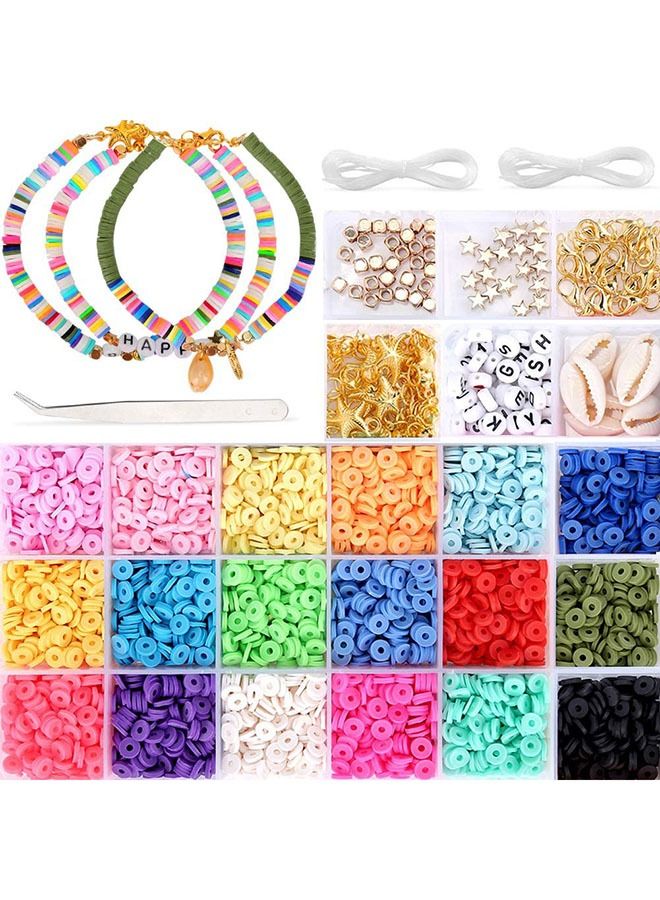 Arabest 4800-Piece Premium Polymer Clay Beads Kit - DIY Jewelry Making Set for Bracelets, Necklaces & Earrings, Includes 19 Colors & Accessories, Perfect for Kids Crafts  - Image 1