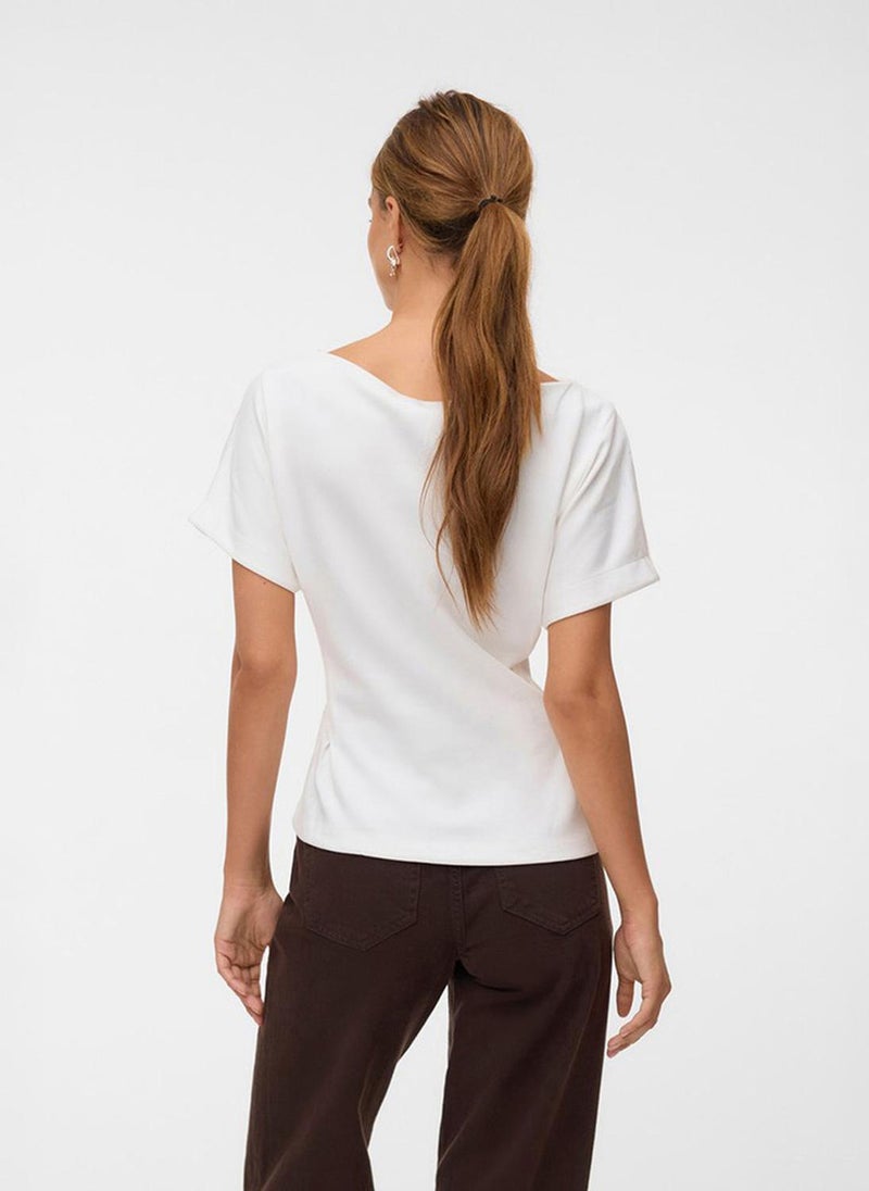 VERO MODA Women's VMMILLE Short Sleeve Detail Jersey Top - Image 3