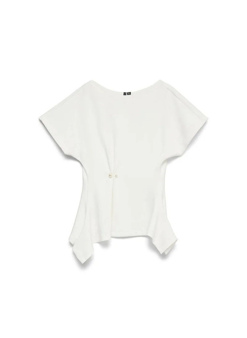 Vero Moda  Women's VMMILLE Short Sleeve Detail Jersey Top for Women | Best Price UAE