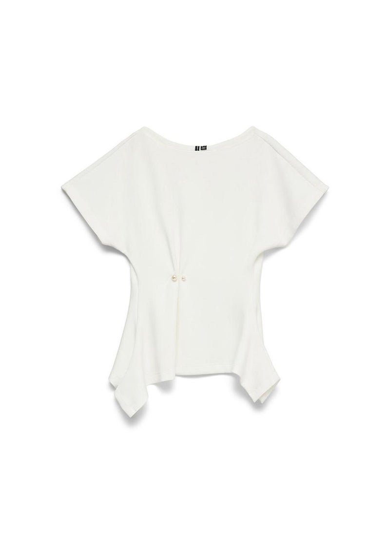 VERO MODA Women's VMMILLE Short Sleeve Detail Jersey Top - Image 5
