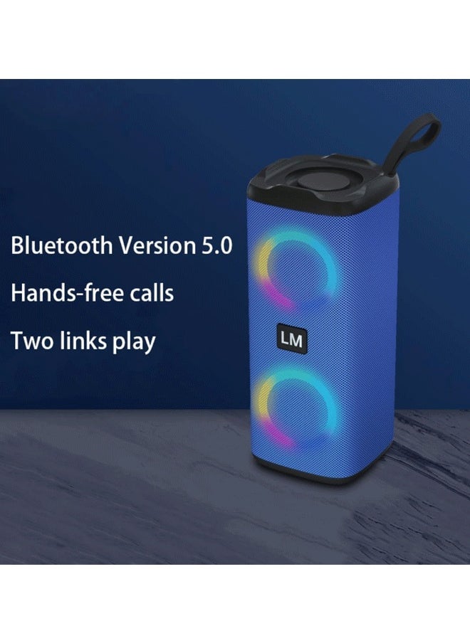 Reelyo Portable Bluetooth Speaker Portable Wireless Speaker aterproof Outdoor Speakers with Light 4 Ω 5W+5W Loud Stereo Sound Outdoor Speaker  with Bluetooth 5.0 Deep Bass RGB Lights 3-4 H Playtime for Home Party and Woman to Beach,Pool Bike, Shower (Blue)  - Image 5