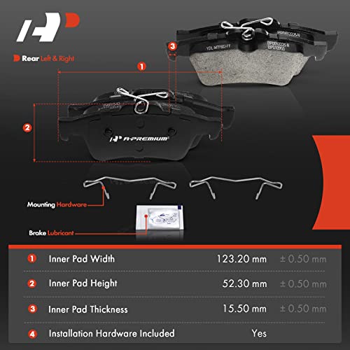 A-Premium Rear Ceramic Disc Brake Pads Set Compatible with Select Chevy, Ford, Jaguar, Mazda, Pontiac, Saab, Saturn and Volvo Models - Cobalt, Escape, Focus, 3 Sport, 5, S-Type, 9-3, 9-3X, Sky, C30 - Image 5