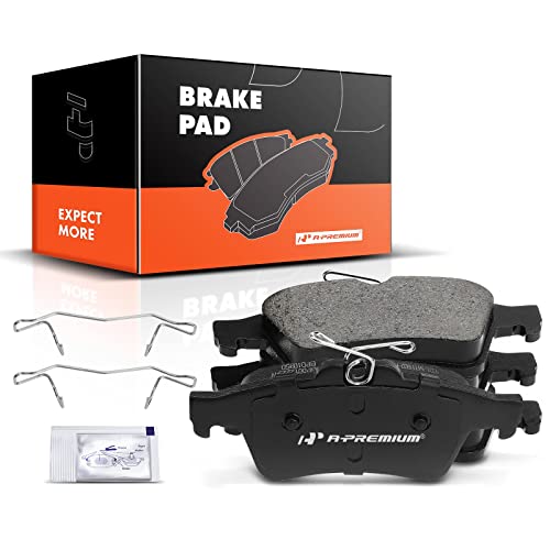 A-Premium Rear Ceramic Disc Brake Pads Set Compatible with Select Chevy, Ford, Jaguar, Mazda, Pontiac, Saab, Saturn and Volvo Models - Cobalt, Escape, Focus, 3 Sport, 5, S-Type, 9-3, 9-3X, Sky, C30 - Image 1