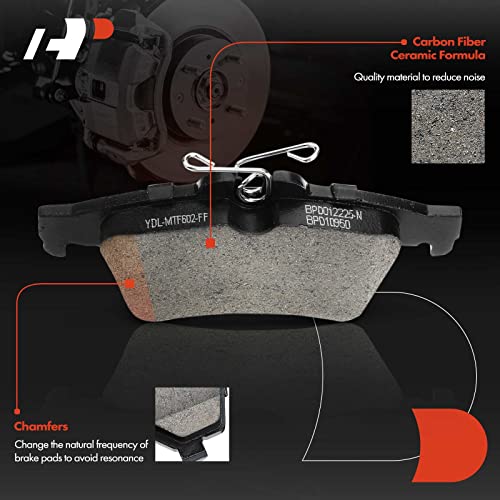 A-Premium Rear Ceramic Disc Brake Pads Set Compatible with Select Chevy, Ford, Jaguar, Mazda, Pontiac, Saab, Saturn and Volvo Models - Cobalt, Escape, Focus, 3 Sport, 5, S-Type, 9-3, 9-3X, Sky, C30 - Image 3