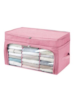 XiuWoo Foldable Storage Bag Clothes Blanket Quilt Organizer Pink 58 x 36 32cm 