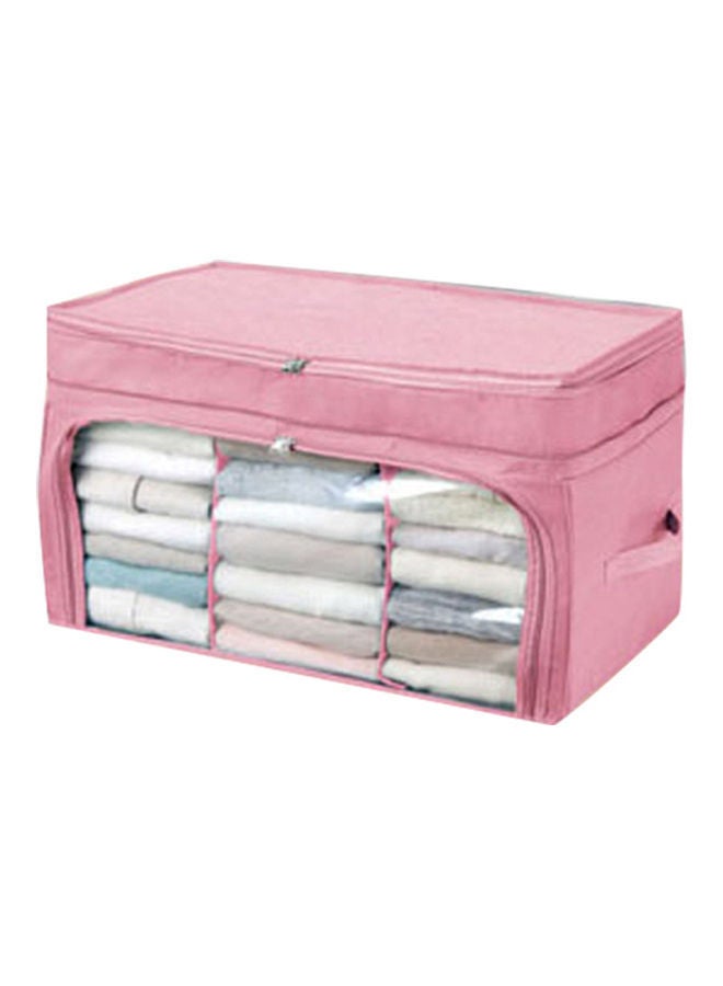 XiuWoo Foldable Storage Bag Clothes Blanket Quilt Organizer Pink 58 x 36 32cm