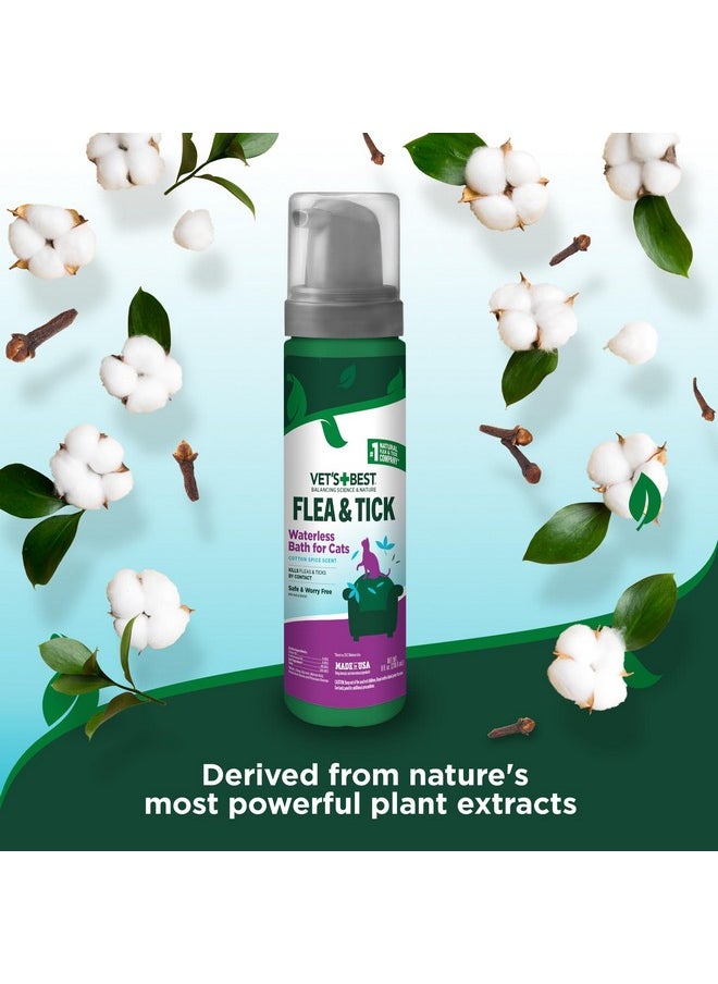 Vet's Best Vet’s Best Flea & Tick Waterless Bath for Cats - Cat Waterless Bath - Kills Fleas & Tick - Natural Flea and Tick Prevention - Kills Fleas on Contact - 8oz  - Image 2
