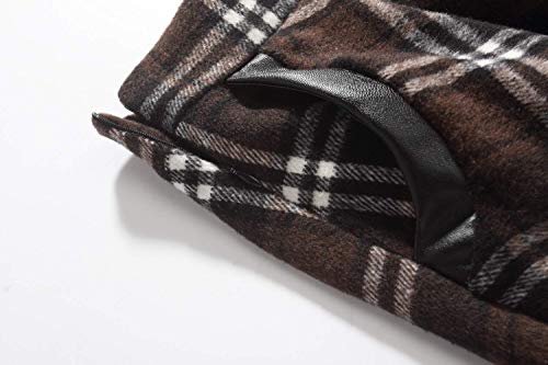 IDEALSANXUN Womens High Elastic Waist Maxi Skirt A-line Plaid Winter Warm Flare Long Skirt (Small, Mid-Calf Coffee) - Image 3
