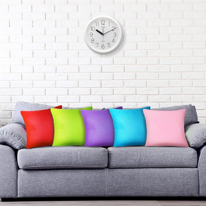 MASHAN 8Pcs Decorative Throw Pillow Covers Rainbow Color Pillow Cases Colorful Square Cushion Covers with Hidden Zipper for Couch Sofa Bedroom Patio Balcony,Linen Material, 18 x 18 Inch（Covers Only） - Image 5