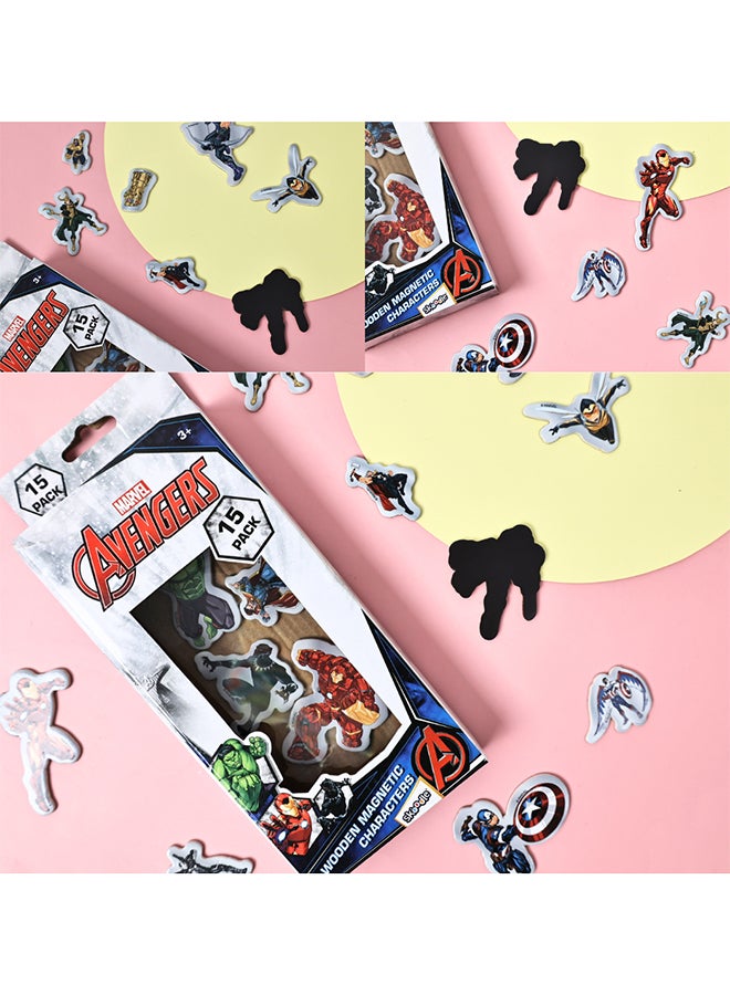 MARVEL مجموعة شخصيات مارفل أفنجرز الخشبية المغناطيسية | 15 قطعة | لعبة تعليمية للأطفال | متعددة الألوان | العمر 3 سنوات وما فوق - Image 4