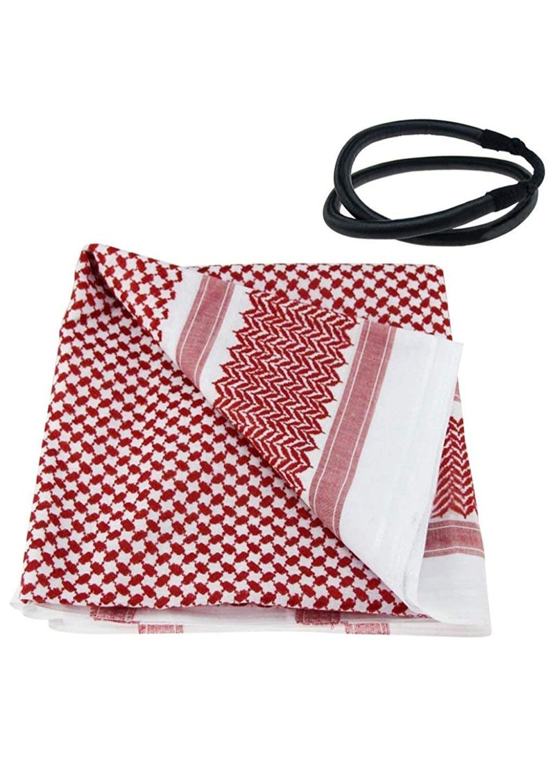 Zikra Scarf Shemagh Tactical Desert Keffiyeh Head Neck Scarf White Arab Wrap - Image 3