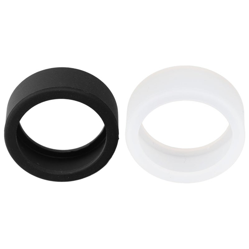 2Pcs Smart Ring Silicone Cover Thin Lightweight Skin Friendly Smart Ring Protector Silicone Elastic Case Black and White S for Size 6 7 8 9 10 - Image 1