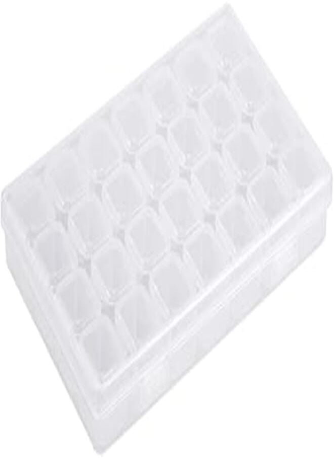 ANSELF - 28 Slots Adjustable Plastic Storage Box Nail Art Bead Rings Jewelry Organizer Gems Earrings Container Transparent - Image 1