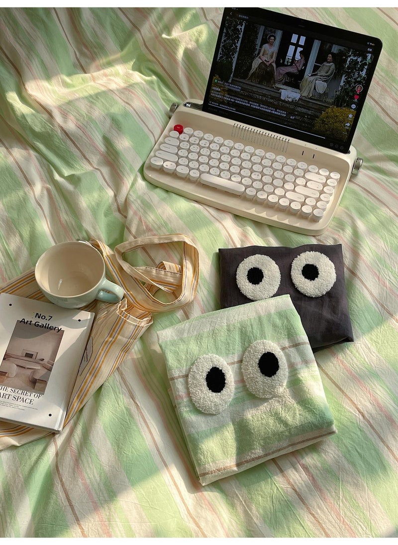 General - 4 Pieces Satisfying Bedding Set Dopamine All Cotton Color Woven Washed Cotton Stripes Pure Cotton Bed Sheet Set - Image 1