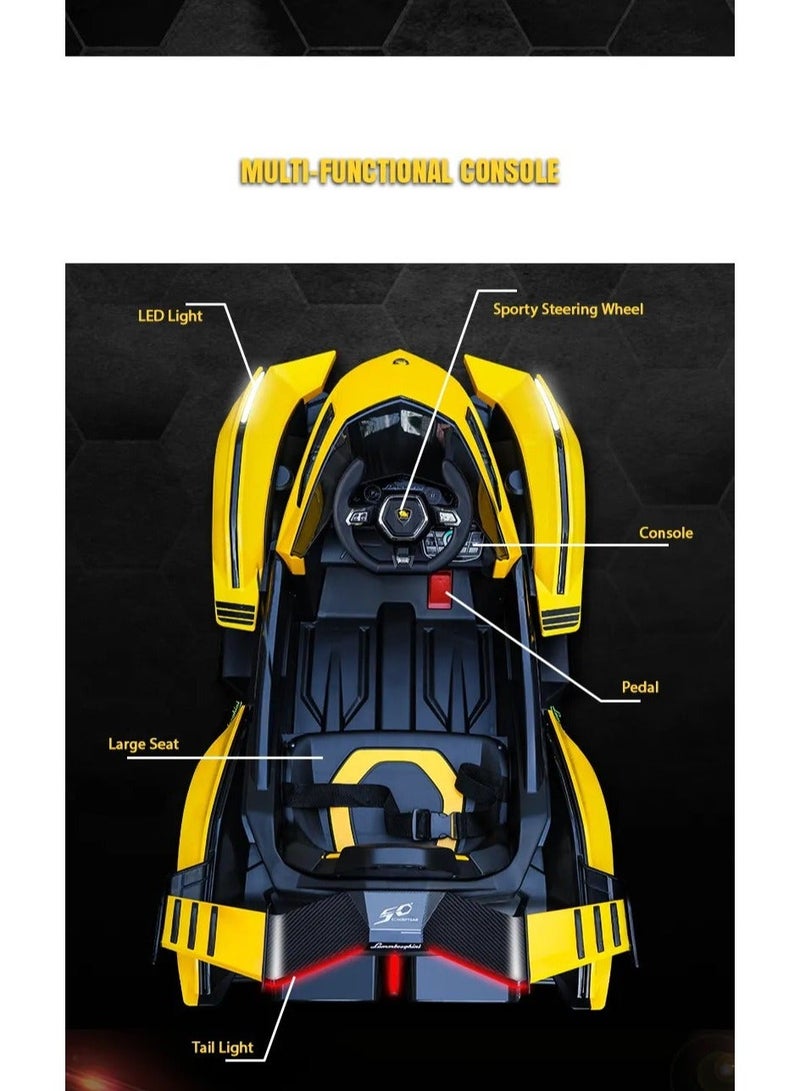 Car, Double Remote Control Electric Car, Children's Sports Car, Ride-on Car (Pink) - Image 4