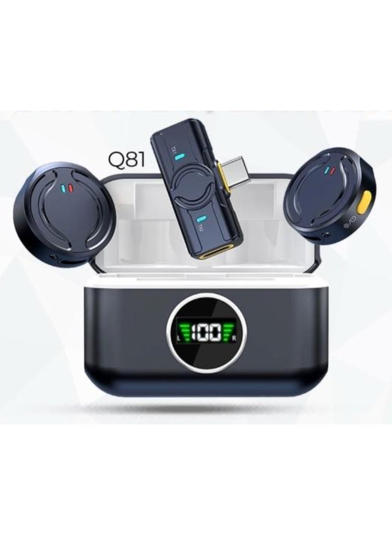 Portable Mini Microphone System with a Charging Case Designed for Various Audio Recording and Communication - Image 1