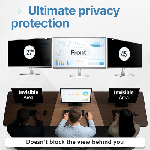VINTEZ 25 Inch 16:9 Privacy Screen for Computer Monitor and Laptop - Anti Glare Protector Film Blue Light Filter Eye Protection - Computer Screen Privacy Shield, [1 Pack] - Image 2
