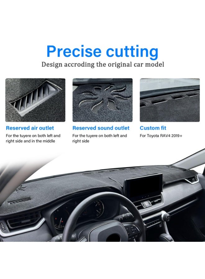 KGL BROSISS Dashboard Cover Mat for Toyota RAV4 2019–2021 – Custom-Fit Anti-Slip Dash Protector, UV & Heat Resistant Dashboard Carpet, Reduces Glare, Prevents Cracking & Fading - Image 4