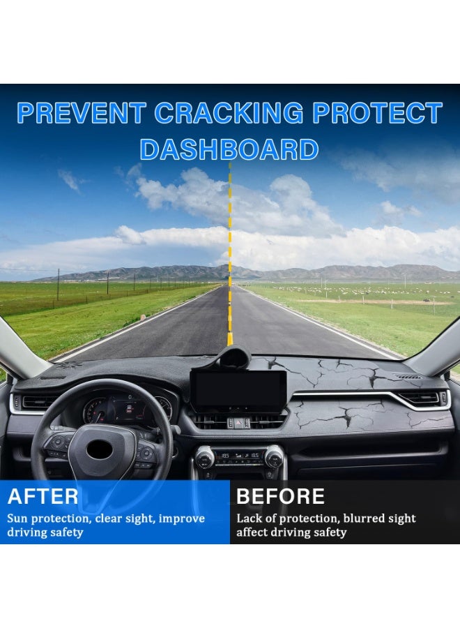 KGL BROSISS Dashboard Cover Mat for Toyota RAV4 2019–2021 – Custom-Fit Anti-Slip Dash Protector, UV & Heat Resistant Dashboard Carpet, Reduces Glare, Prevents Cracking & Fading - Image 5